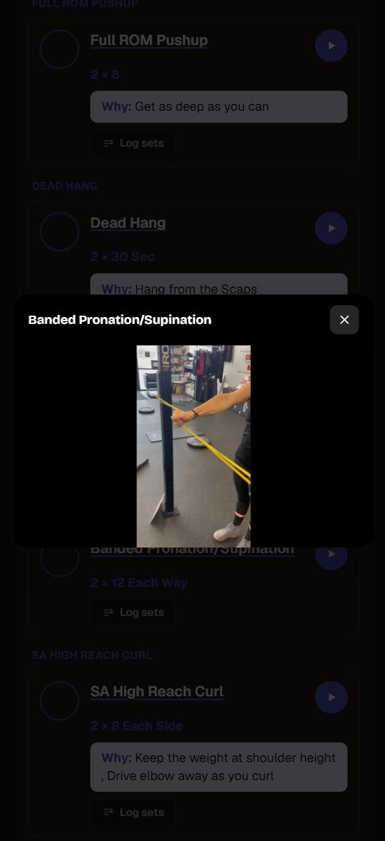 Every drill links its video, right in the app